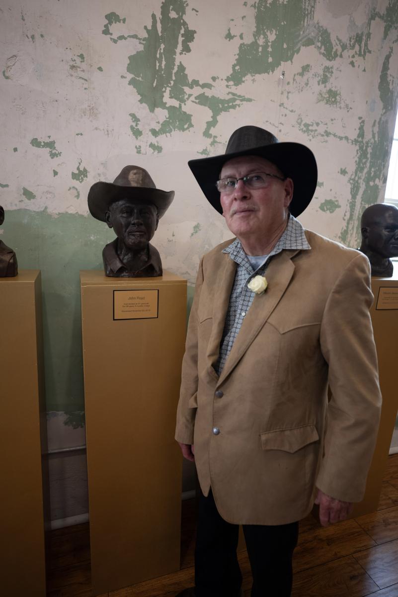 John Floyd with his bust