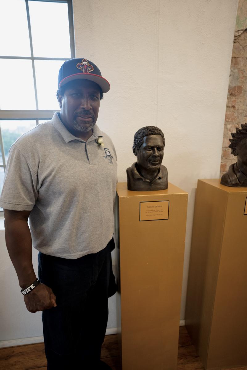 Sullivan Walter with his bust
