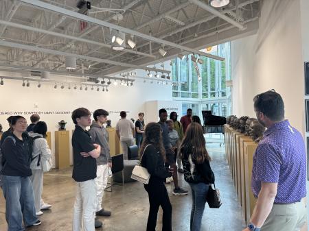 High school students visiting the gallery