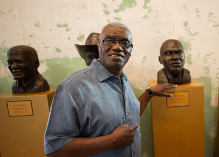 Wilbert Jones with his bust