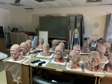 First coats of silicone in the mold making process