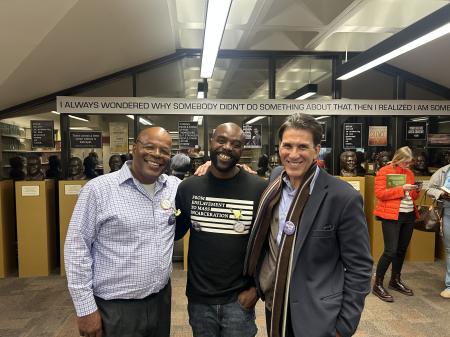 Calvin Duncan, Robert Jones and Marcus Kondkar, Chair of the Sociology Department at Loyola New Orleans.