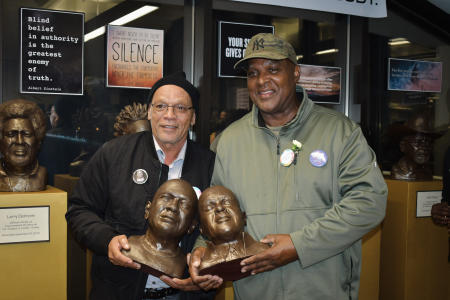 Jerry Davis and Raymond Flanks holding their portraits!